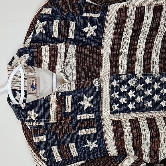 Don't Mess with Texas American Flag Tapestry Jacket - Picture 2 of 6